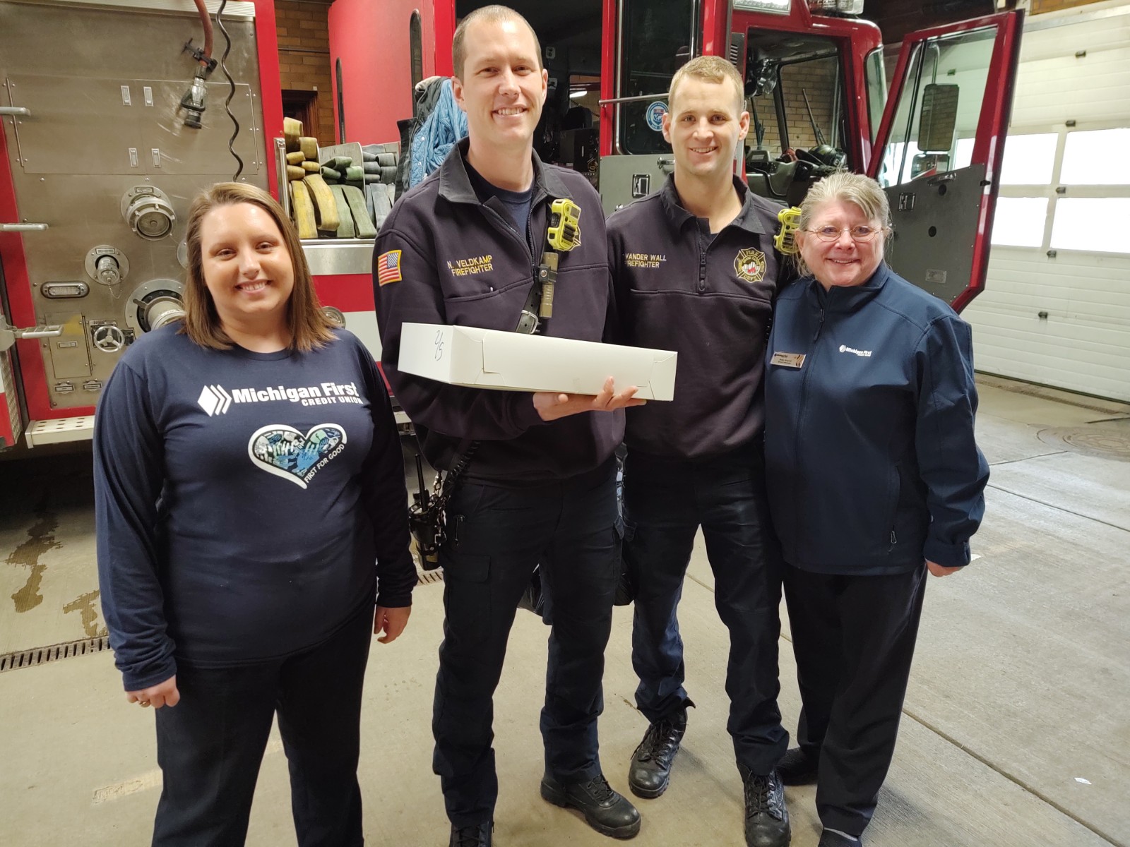 Celebrating Paczki Day with Division Street Fire Station.