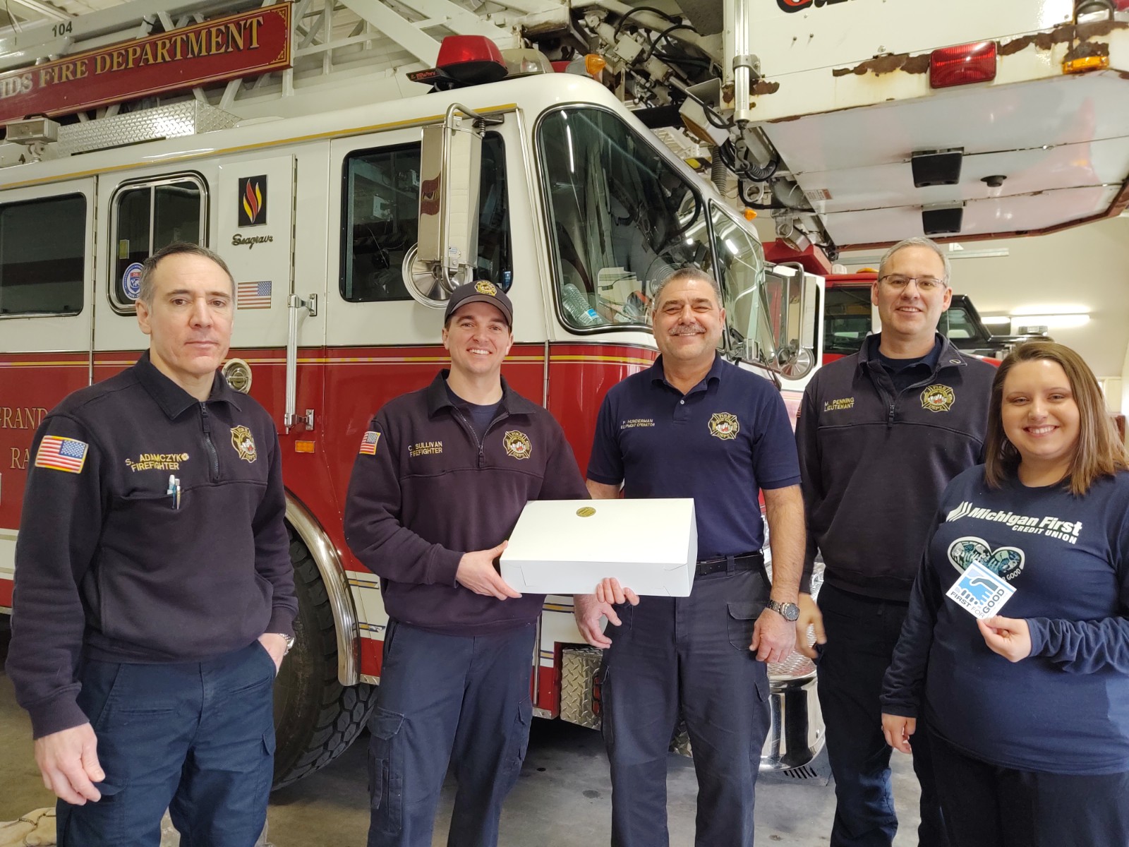 Celebrating Paczki Day with Franklin Street Fire Station.