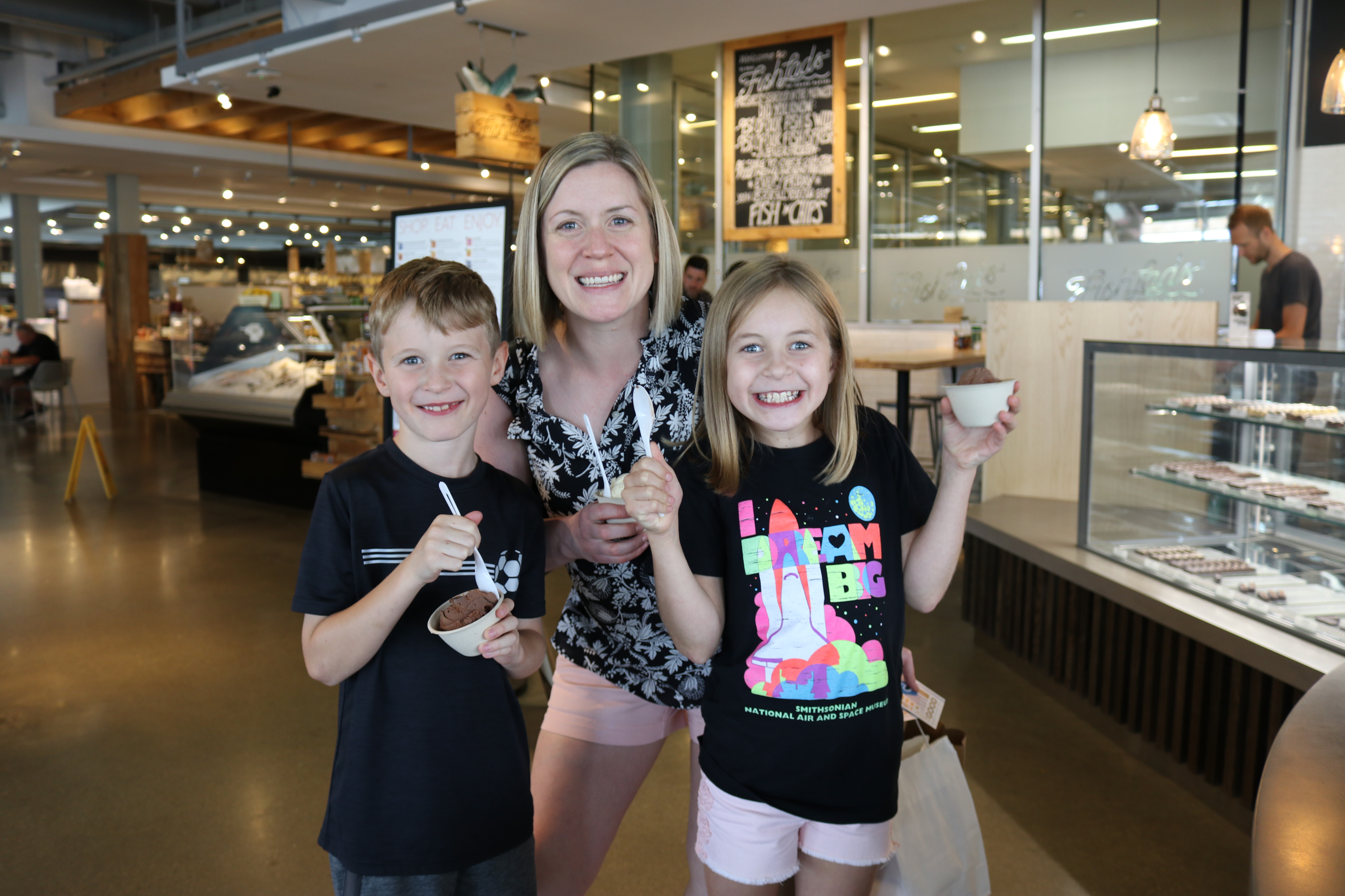 Treating patrons at Love's in Grand Rapids to a free ice cream.